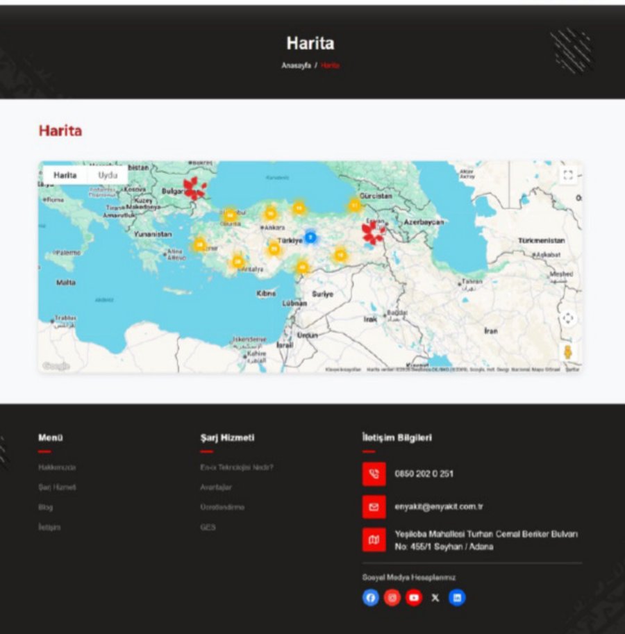En Yakıt’s old /harita page — just a map, no city information or content